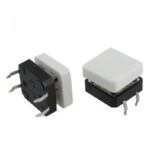 White Square Cap Momentary Tactile Tact Push Button Switch 12 x 12mm x 8mm